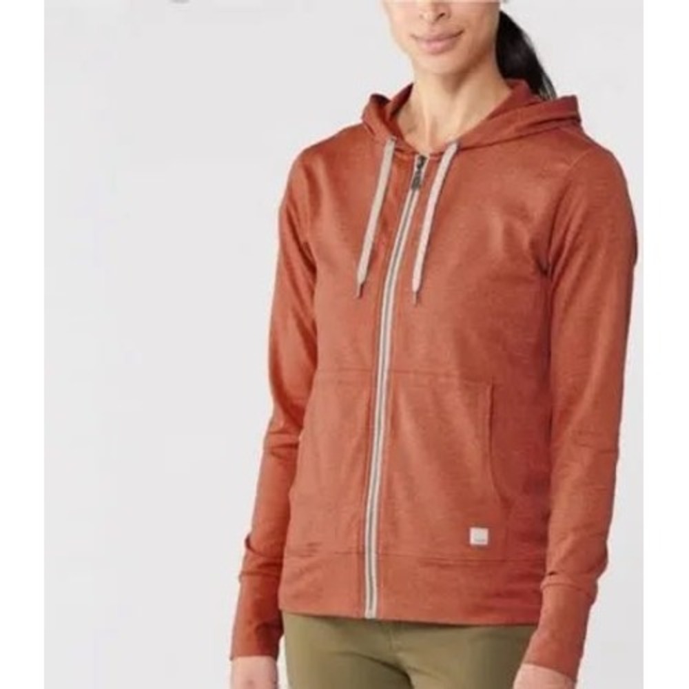 Vuori Halo Performance Zip Up Hoodie Terracotta Heather VW201 Womens Medium
